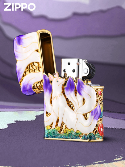 Zippo Nine-Tailed Fox Gold Plated Lighter