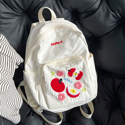 Cute Embroidered Fresh Style Junior High School Student High-Value Backpack for Girls, Japanese Style Lightweight Large-Capacity Casual Tutoring Backpack