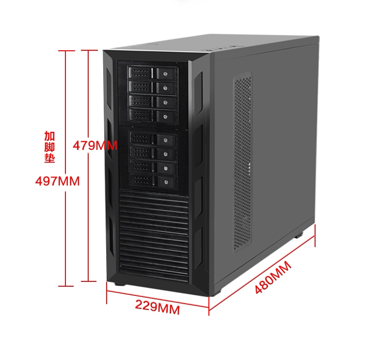 Tower server case 240/360 Water -cooled EATX large board 4 graphics ...