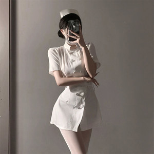 
Sexy pure and lustful nurse outfit in white angel doctor cos uniform set Halloween dress romantic qqny