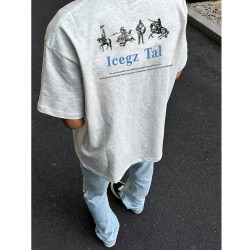 American High Street Spartan Print Short-Sleeved Men's Summer Trendy Brand Loose Design Niche Couple T-Shirt Top