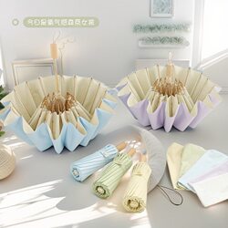 New Stylish Umbrella with Colorful Coating, Heat Insulation, Sun Protection, 48 Ribs, Uv Protection, Sunshade for Women, Dual-Use for Sun and Rain