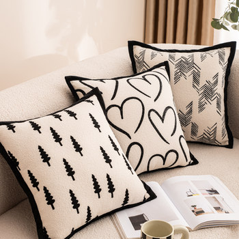 French cream pillow light luxury high-end living room sofa pillow pillow case does not include core large cushion cover large backrest
