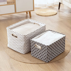 Simple Portable Fabric Desktop Folding Bedroom Storage Box Toy Storage Basket Wardrobe Drawer-Type Thickened Storage Basket