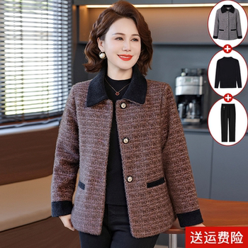 Mom's Spring and Autumn Fashionable Jackets with Versatile Lapels