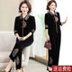 Middle-aged and elderly women's spring and autumn suit gold velvet top 2025 new middle-aged mother autumn suit ethnic style two-piece set