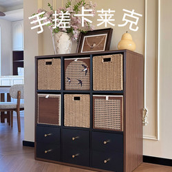 Meishida Steel-Wood Bookshelf Floor-Standing Storage Rack Integrated Wall-Mounted Bookcase Storage Cabinet Kalike Grid Cabinet Storage Cabinet