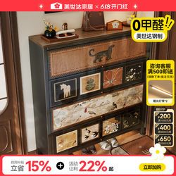 Meishida Steel Shoe Cabinet, New Model for Home Use, Entryway, Wall-Mounted, Mid-Century Style Storage Cabinet with Integrated Shoe Rack