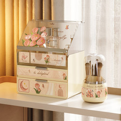 Meishida Cosmetics Storage Box, Dressing Table, Skin Care Product Storage Rack, Perfume Organizer Box, Desktop Dust-Proof Makeup Box