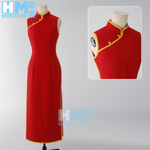 Hao Man Kagura cos suit sleeveless cheongsam Gintama cos suit slim waist high quality fabric cosplay