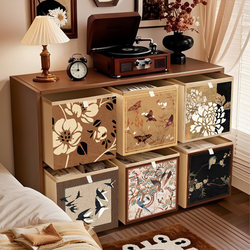 Medieval Style Storage Box Kalike Plaid Cabinet Non-Rattan Storage Box Organizing Box Fabric Storage Basket Utility Room