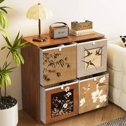Vintage-Style Storage Box, Kalek Grid Cabinet, Non-Rattan Storage Box, Organizing Box, Fabric Storage Basket, Utility Room