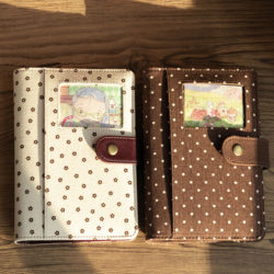 Original Retro Cute Twill Canvas Loose-Leaf Planner with Leather Stitching, Exquisite Gold Binder Rings, and a Free Storage Bag