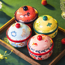 Ceramic Bowl for Home Use, Underglaze Color Tableware, New Style Stew Pot, Special Bowl for Steamed Egg Custard, Dessert Bowl, High-Value Small Bowl, Steaming Bowl