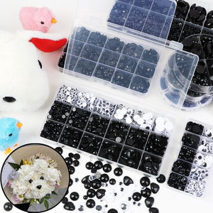 
Children's handmade diy three-dimensional eyeball plastic flat black eye plush doll toy nose eyeball accessories