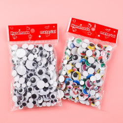 Black and White Colorful Movable Eyeball Animal Eye Stickers with Adhesive Backing DIY Handmade Three-Dimensional Moving Eye Materials and Accessories