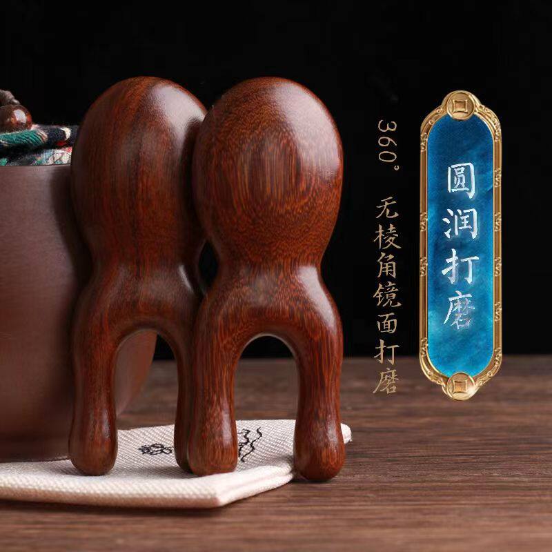 (눈 보호 장치) 백단향 눈가 마사지, 얼굴 경락 마사지, 작은 개구리 원목 마사지 빗, 넓은 치아 휴대용 -