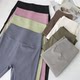 No embarrassing line white shark pants for women in spring and autumn thin style, belly-closing large size gray leggings without falling off the gear tight nine points