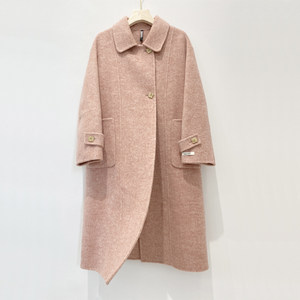 High-end mulberry silk double-sided cashmere coat for women mid-length 2025 autumn and winter new Korean style woolen coat