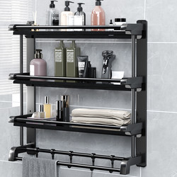 Bathroom Toilet Storage Rack Wall-Mounted Shower Restroom Organizer No-Drill Washbasin Towel Rack
