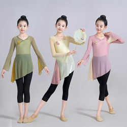 Children's Classical Dance Elastic Fairy-Like Gauze Training Clothes Chinese Dance Performance Costumes Children's Modern Dance Practice Clothes
