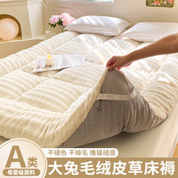 Autumn and Winter Rabbit Fur Plush Mattress Thickened for Warmth Milk Velvet Coral Fleece Single Dormitory Bed Mattress Soft Pad Quilt Pad