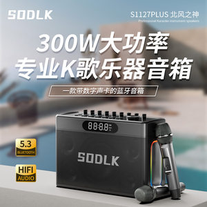 
300W musical instrument speaker high-power audio sound card bottom sound gun all-in-one machine Bluetooth with ducking digital song request