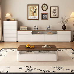 Solid Wood Tv Cabinet, Antique Style White Floor-Standing Storage Cabinet, Small Apartment Living Room Home Floor Cabinet, Modern and Simple