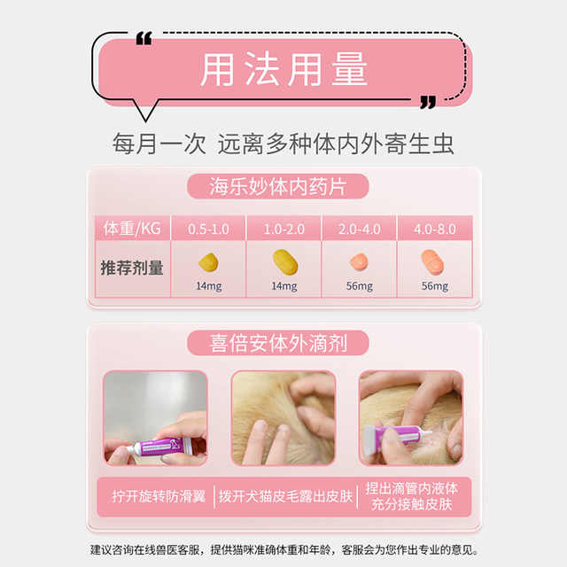 View of Hailemiao cat internal and external ear mite repellent drug Xibian flea ...