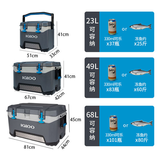 Igloo Yikule 釣り用クーラーボックス - ハードサイド - 67x42x41cm