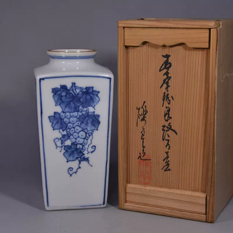 朱泥彫刻入　花生　常滑焼　都築陶元　花器　花瓶 花瓶 花生 朱泥 常滑焼 都築陶元 | 陶芸