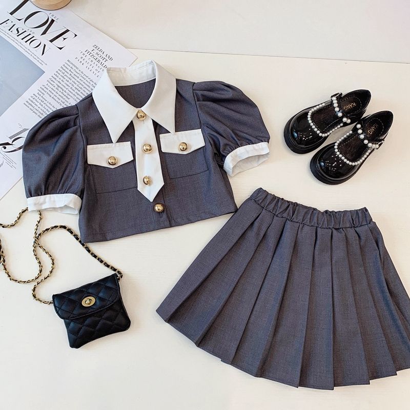 Girls Summer Suit 2024 New Children's Wear Western Style Internet ...