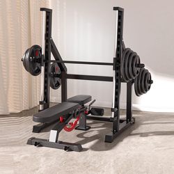 Smith Bench Press Rack Weightlifting Bench Barbell Rack Multifunctional Squat Rack Professional Commercial Equipment Home All-In-One Rack