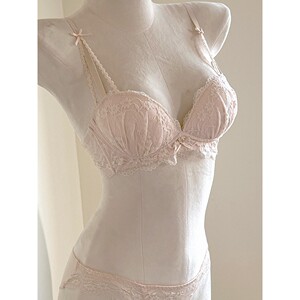 
Loris bow shoulder straps pure lust sexy girl underwear women's lace embroidery no steel ring small chest push-up bra