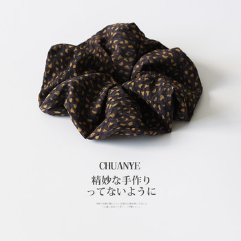 
Kawano French yellow leopard print large intestine hair tie