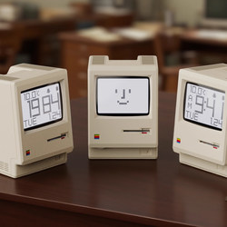 Maclock |   Macintosh Pixel Alarm Clock Desktop Fun Ornament Classic Retro Design