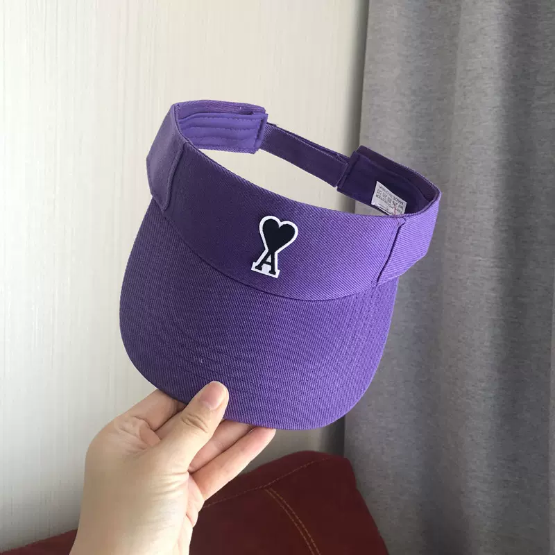 可爱桃心字母贴布空顶帽子女休闲运动防晒遮阳帽潮