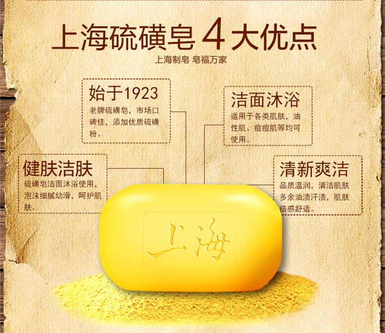 上海硫黄石鹸セット - ニキビ用洗顔＆ボディソープ