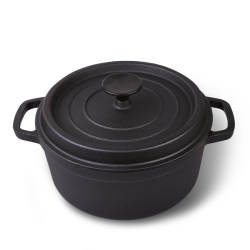 Cast Iron Stew Pot, Thickened Iron Pot for Soup, Uncoated Handmade Cookware, Suitable for Induction Cookers, Double-Ear Stew Pot, Non-Stick Pot