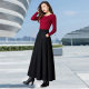 Woolen versatile long skirt in autumn and winter black big sway A-line skirt 2023 new umbrella skirt high waist slim skirt