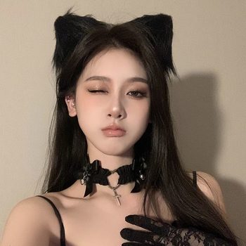 
Kitten headdress show winter kitten Christmas fox ear hair accessories cat ear headdress hair clip pair