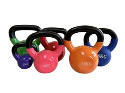 Dip Plastic Kettlebell Women's Fitness Rubber-Coated Kettlebell Lifting Dumbbell Painted Kettlebell 4-40kg Strength Training Kettlebell