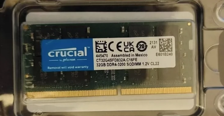 CRUCIAL/英睿達CT32G4SFD832A 32G DDR4-3200 SODIMM筆記型電腦記憶體