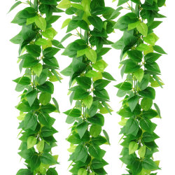 Artificial Rattan Green Leaf Decoration Fake Leaves Green Vine Plastic Flower Vine Water Pipe Cover Air Conditioner Green Leaf Flower