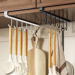 Kitchen Hook Rack, No-Drill Hanging Storage Organizer, Under-Cabinet Hanging Rack for Hanging Spoons and Spatulas