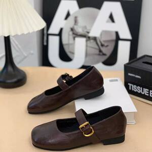 
2026 Spring and Autumn New Retro Mary Jane Shoes Women's Comfortable Soft Sole One-Buckle Strap Slip-On Shallow Mouth Square Toe Shoes