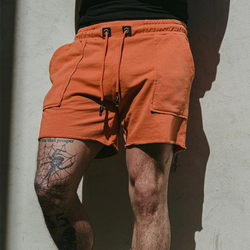 Summer American shorts men's raw edge trendy sports and casual quarter pants running basketball training pants below the knee and versatile
