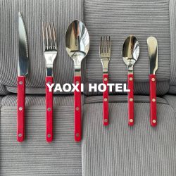 [New color launched] French red wine color knife, fork and spoon