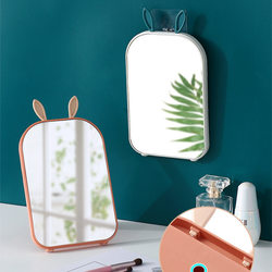 Large and Small Desktop Makeup Mirrors, Student Dormitory Desktop Portable Folding Makeup Mirrors, Wall-Mounted Princess Mirrors