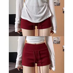 Red Hot Girl Sports Shorts for Women, Summer 2026 New Style, Petite, Hip-Hugging, Slimming, Low-Waisted, Casual Hot Pants for Outerwear